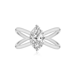 Gold Reverse Split Shank Lab Engagement Ring