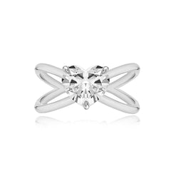 Gold Reverse Split Shank Lab Engagement Ring