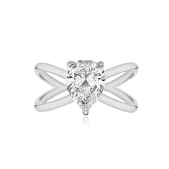 Gold Reverse Split Shank Lab Engagement Ring