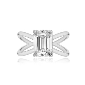 Diamond Reverse Gold Split Shank Engagement Ring