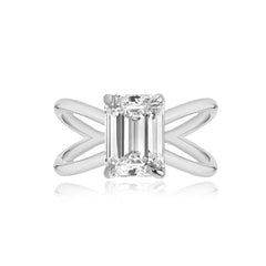 Gold Reverse Split Shank Lab Engagement Ring