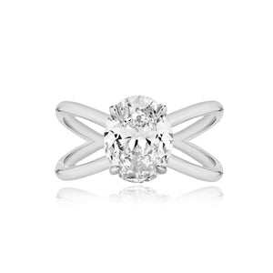 Diamond Reverse Gold Split Shank Engagement Ring