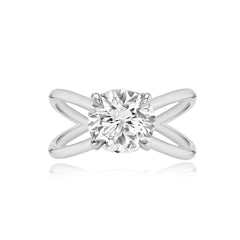 Diamond Reverse Gold Split Shank Engagement Ring