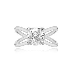 Diamond Reverse Gold Split Shank Engagement Ring