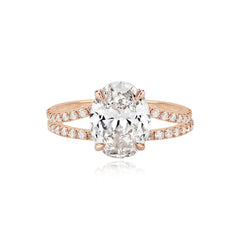 Diamond Pave Split Shank Engagement Ring