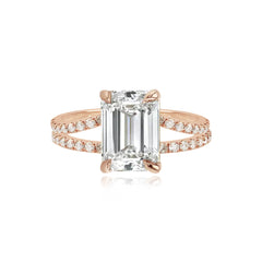 Diamond Pave Split Shank Engagement Ring
