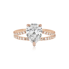 Diamond Pave Split Shank Engagement Ring