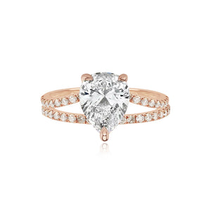 Diamond Pave Split Shank Engagement Ring