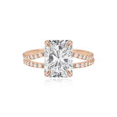 Diamond Pave Split Shank Engagement Ring