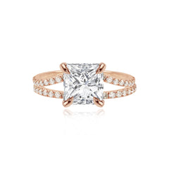Diamond Pave Split Shank Engagement Ring