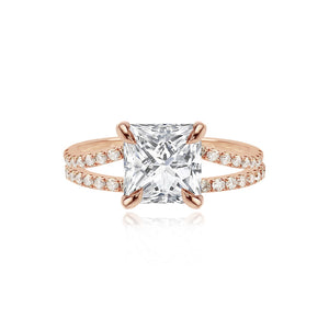 Diamond Pave Split Shank Engagement Ring