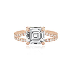 Diamond Pave Split Shank Engagement Ring