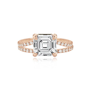 Large Diamond Pave Split Shank Engagement Ring