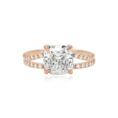 Diamond Pave Split Shank Engagement Ring