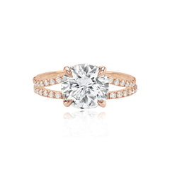 Diamond Pave Split Shank Engagement Ring