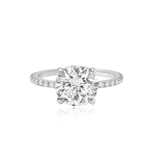 Pave Band Engagement Ring