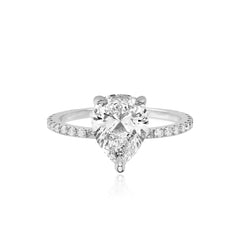 Pave Band Lab Engagement Ring