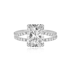 Diamond Pave Split Shank Engagement Ring