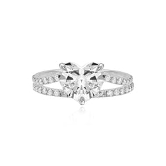 Diamond Pave Split Shank Engagement Ring