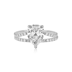 Diamond Pave Split Shank Engagement Ring