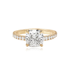Thick Diamond Pave Band Engagement Ring