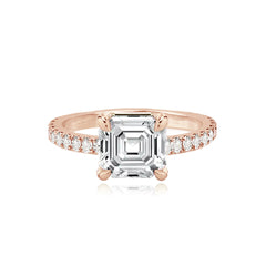 Thick Diamond Pave Band Engagement Ring