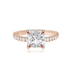 Thick Diamond Pave Band Engagement Ring