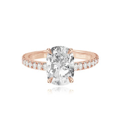 Thick Diamond Pave Band Engagement Ring
