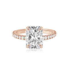 Thick Diamond Pave Band Engagement Ring
