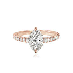 Thick Diamond Pave Band Engagement Ring