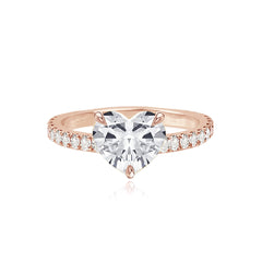 Thick Diamond Pave Band Engagement Ring