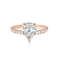 Thick Diamond Pave Band Engagement Ring