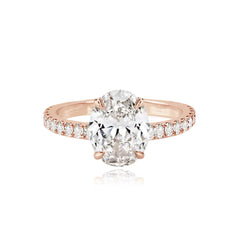 Thick Diamond Pave Band Engagement Ring