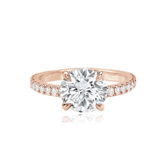 Thick Diamond Pave Band Engagement Ring