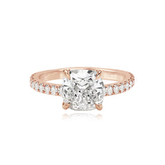 Thick Diamond Pave Band Engagement Ring