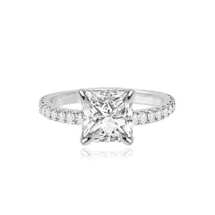Thick Diamond Pave Band Engagement Ring
