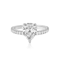 Thick Diamond Pave Band Engagement Ring