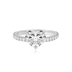 Thick Diamond Pave Band Engagement Ring