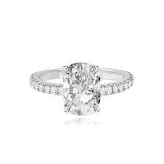 Thick Diamond Pave Band Engagement Ring