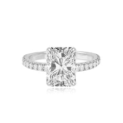 Thick Diamond Pave Band Engagement Ring