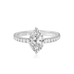 Thick Diamond Pave Band Engagement Ring