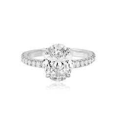 Thick Diamond Pave Band Engagement Ring