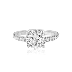 Thick Diamond Pave Band Engagement Ring