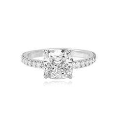 Thick Diamond Pave Band Engagement Ring