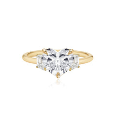 Diamond Trapezoid Side Stones Gold Band Engagement Ring