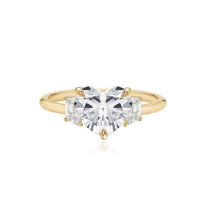 Diamond Trapezoid Side Stones Gold Band Engagement Ring