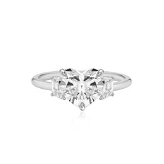 Diamond Trapezoid Side Stones Engagement Ring