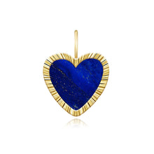 Load image into Gallery viewer, Large Fluted Outline Stone Heart Charm
