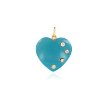 Load image into Gallery viewer, Large Four Diamond Heart Stone Charm
