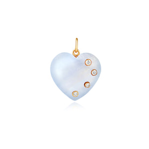 Large Four Diamond Heart Stone Charm